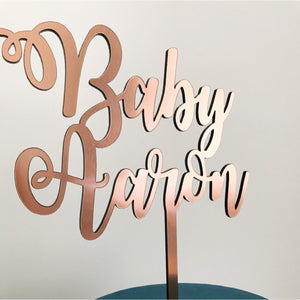 Baby Name Cake Topper - Aston Blue