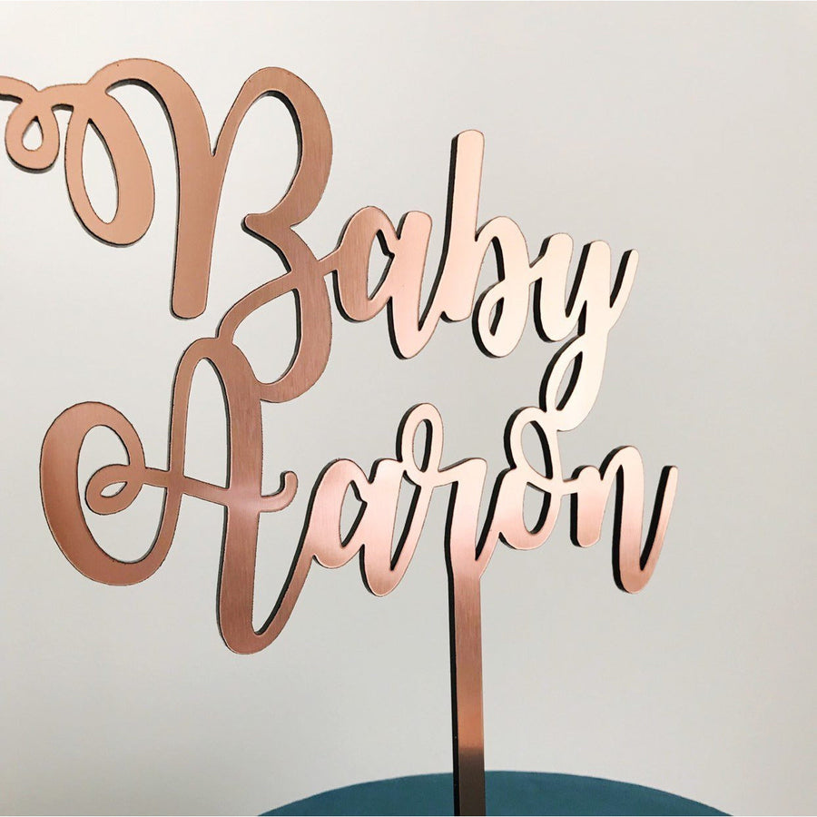 Baby Name Cake Topper - Aston Blue