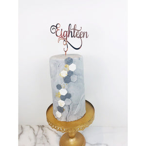 Eighteen Cake Topper - Aston Blue