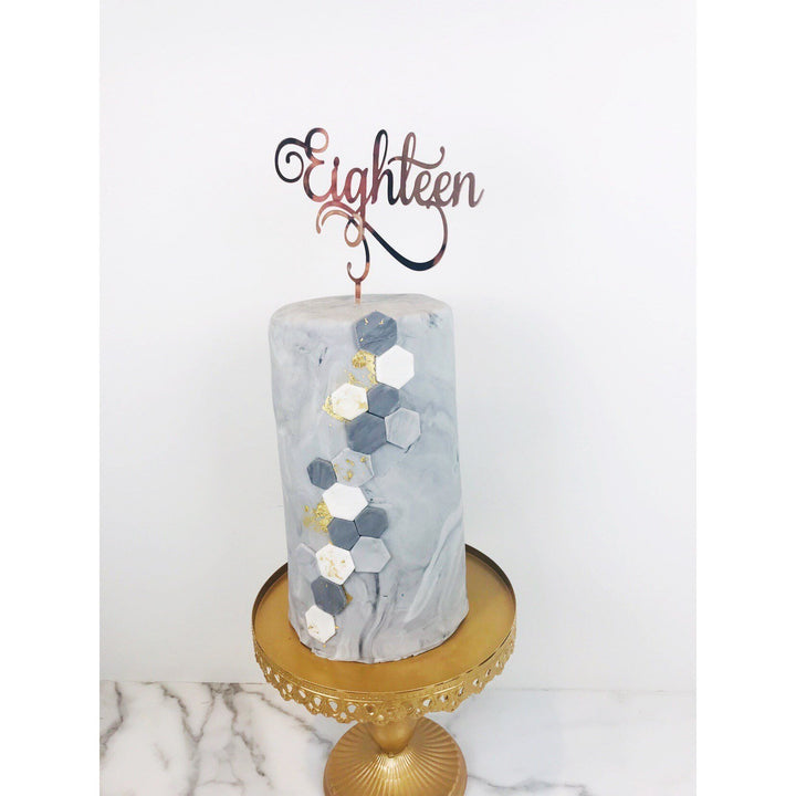 Eighteen Cake Topper - Aston Blue