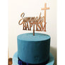 Custom Baptism Acrylic Cake Topper - Aston Blue