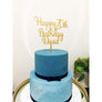 Custom Seventy Cake Topper - Aston Blue