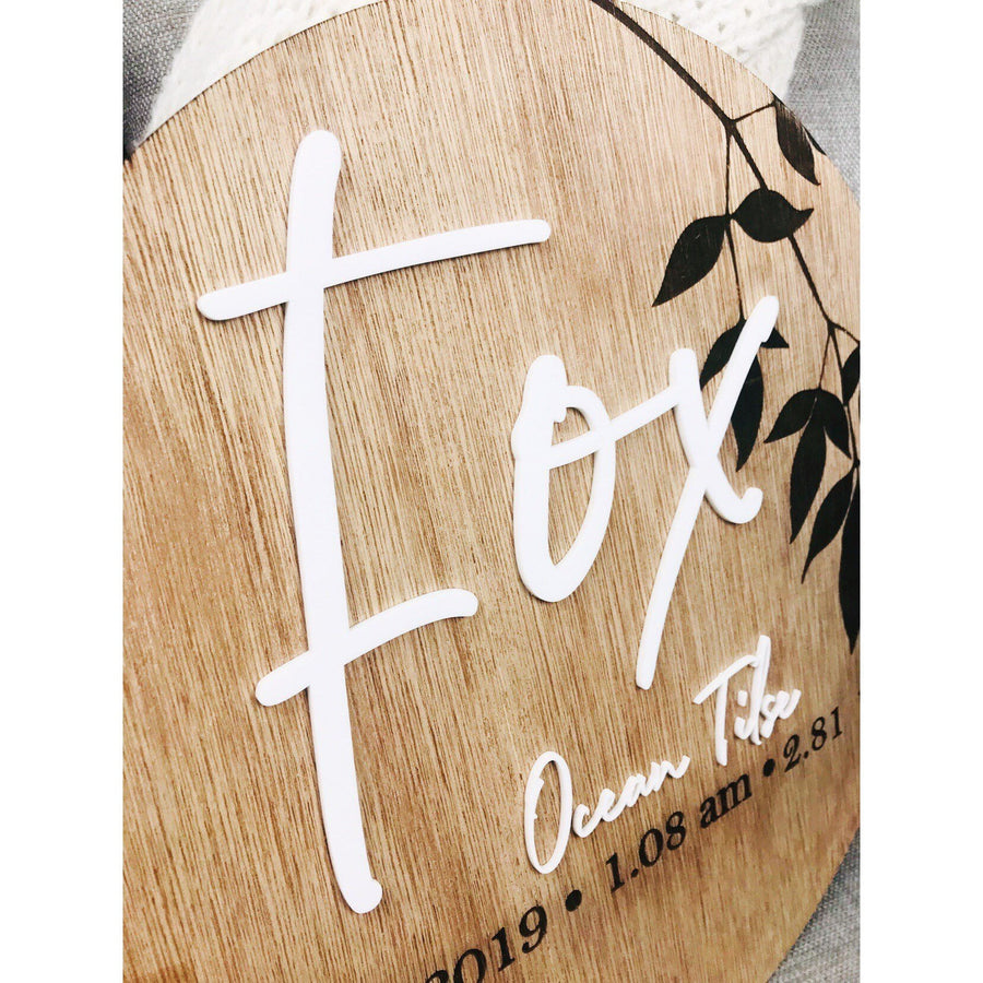 Birth Story Sign - Aston Blue
