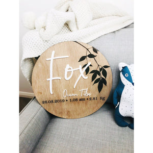 Birth Story Sign - Aston Blue