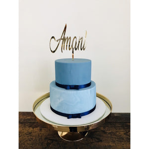 Custom Acrylic Cake Topper - Aston Blue