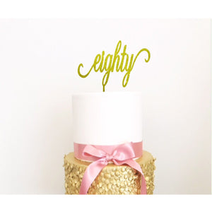 Personalised Eighty Cake Topper - Aston Blue