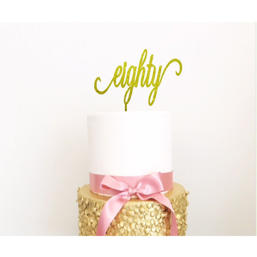 Personalised Eighty Cake Topper - Aston Blue