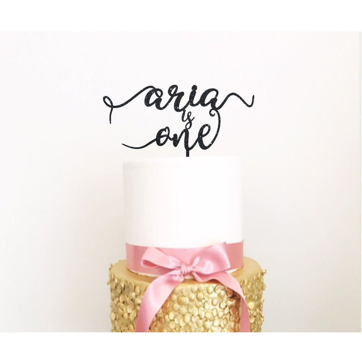 Personalised One Cake topper - Aston Blue