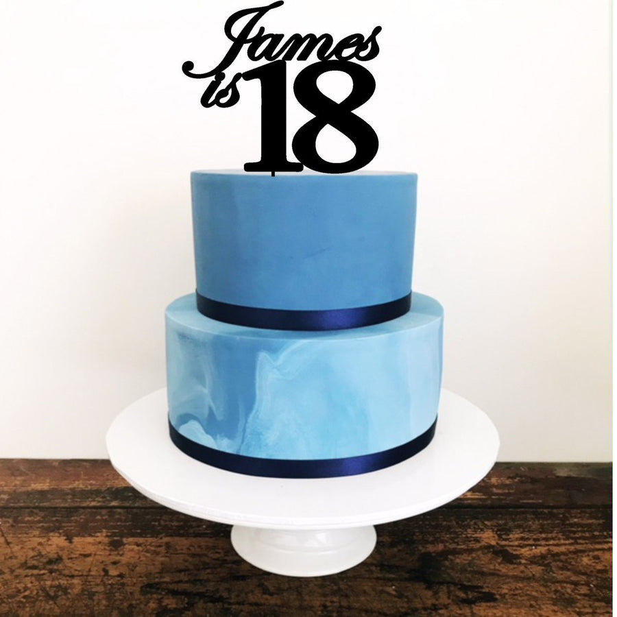 Eighteen Cake Topper - Aston Blue