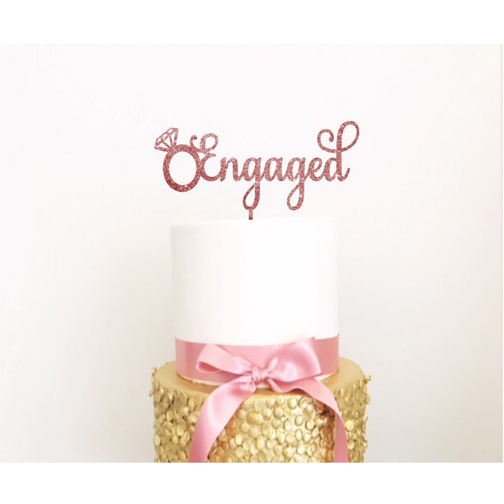 Engagement Ring Acrylic Cake Topper - Aston Blue