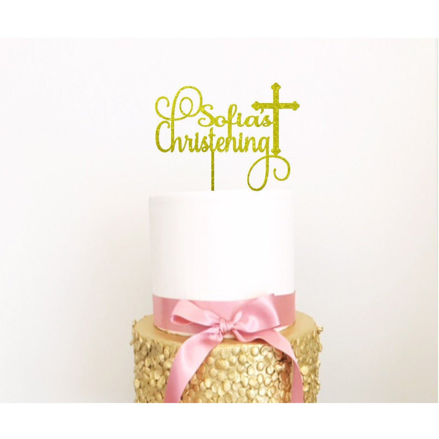 Christening Cake Topper - Aston Blue