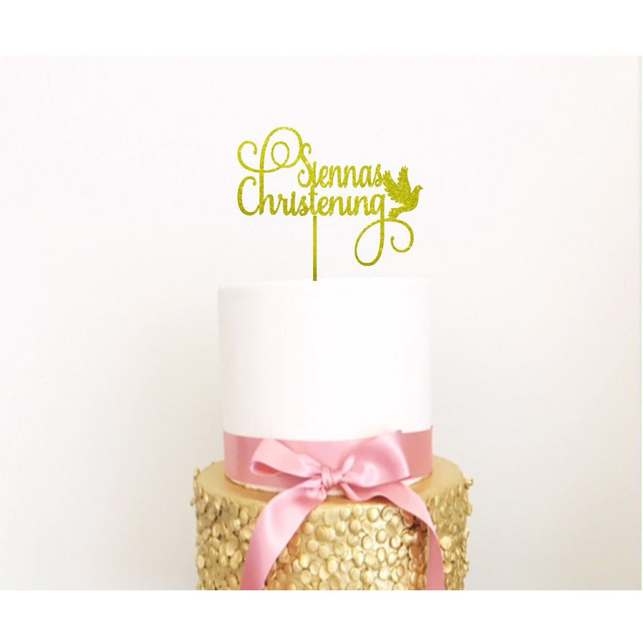 Custom Christening Cake Topper - Aston Blue