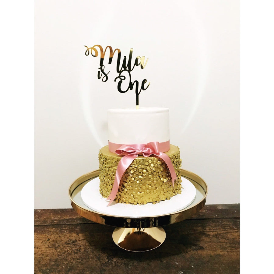 Personalised One Cake topper - Aston Blue