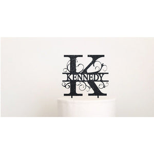 Monogram Acrylic Cake Topper - Aston Blue