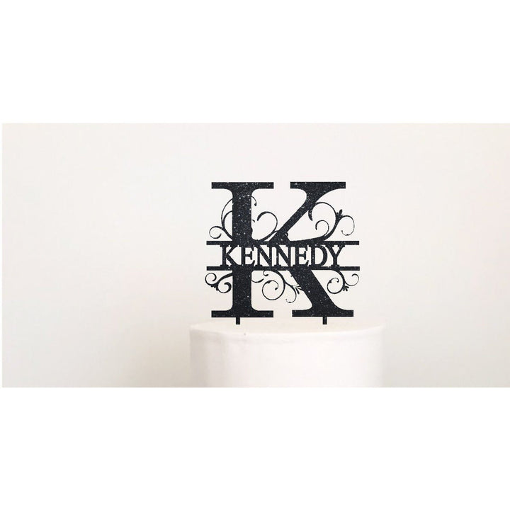 Monogram Acrylic Cake Topper - Aston Blue