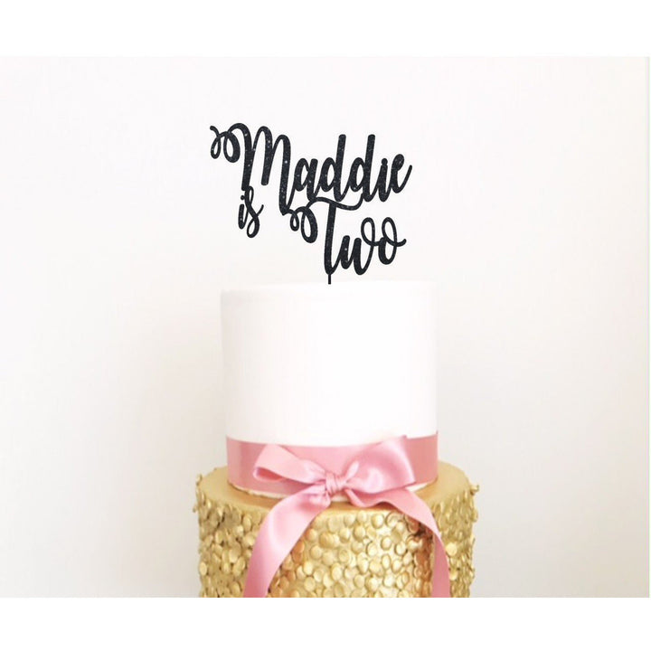 Two Acrylic Cake Topper - Aston Blue