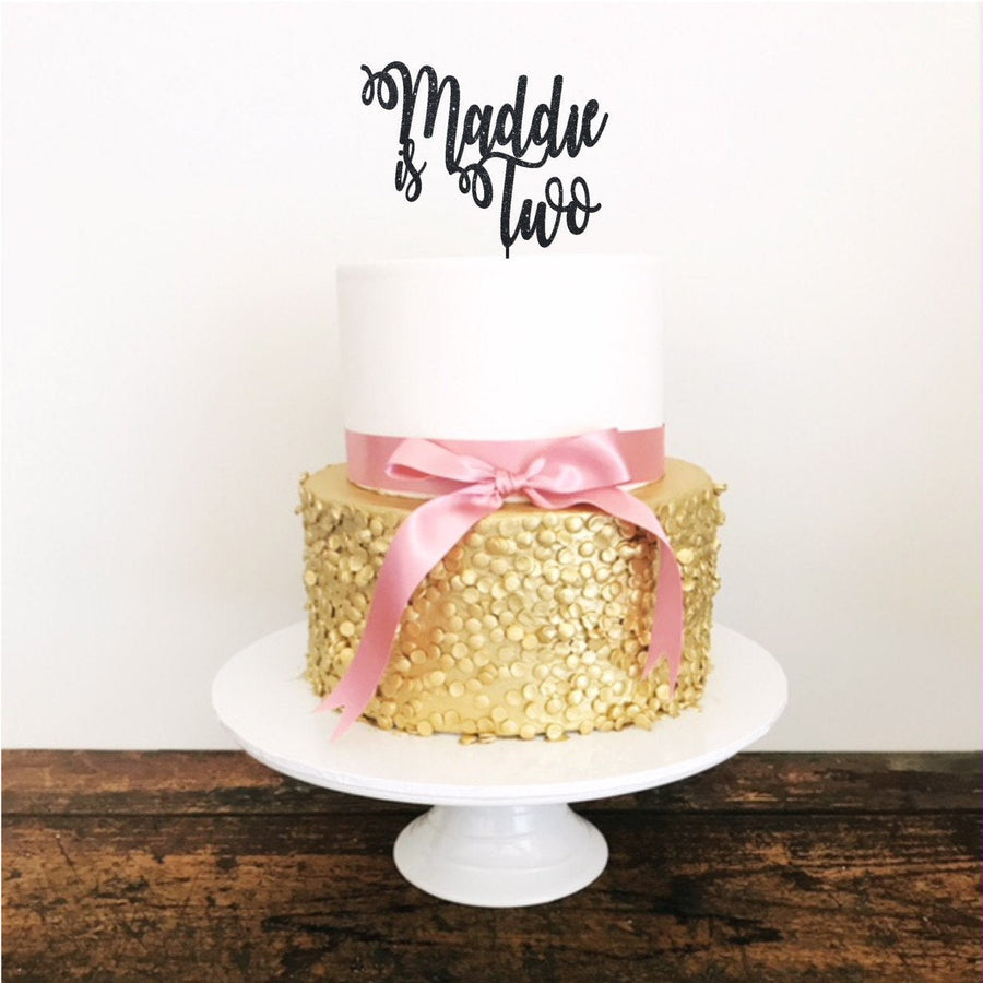 Two Acrylic Cake Topper - Aston Blue