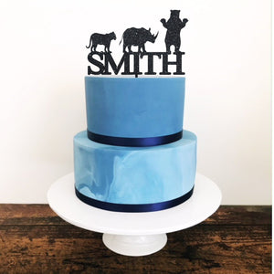 Custom Animal Acrylic Cake Topper - Aston Blue