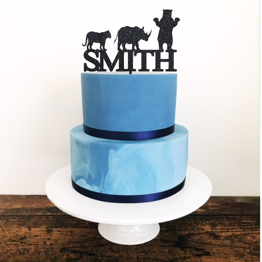Custom Animal Acrylic Cake Topper - Aston Blue
