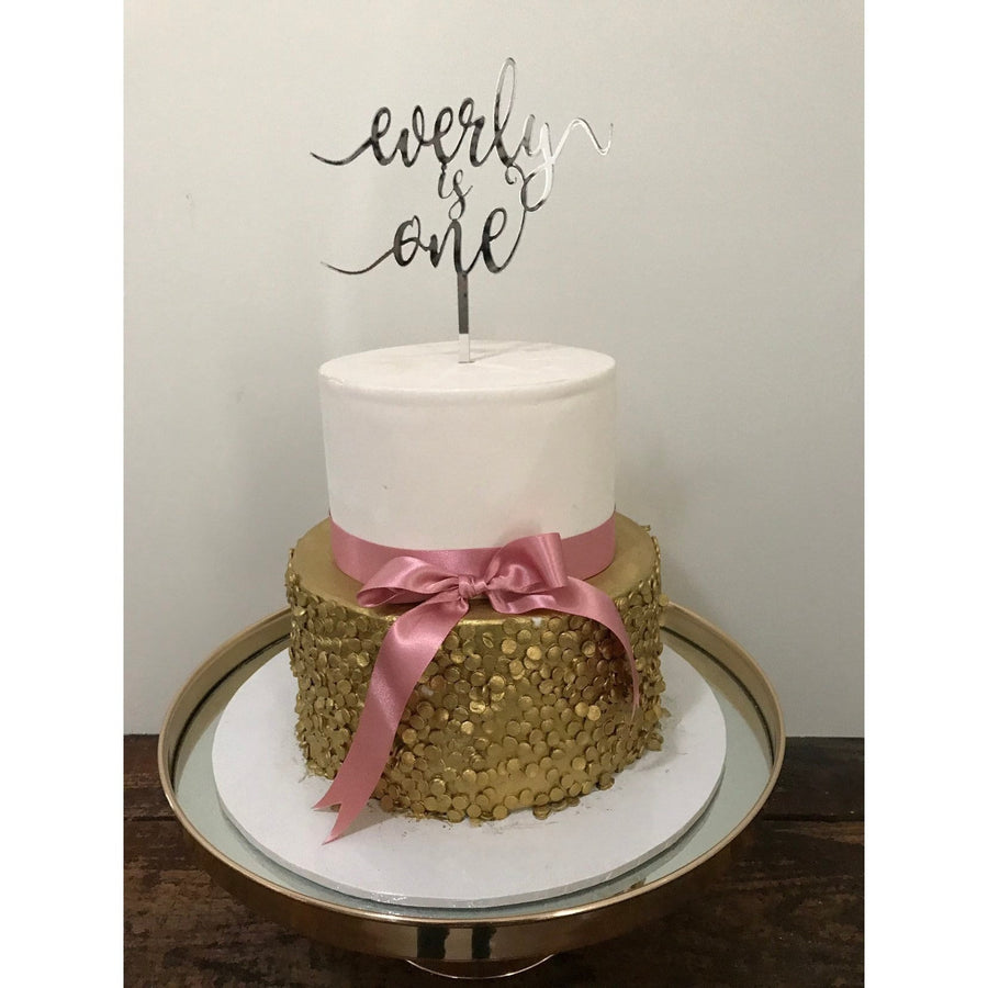 Personalised One Cake topper - Aston Blue