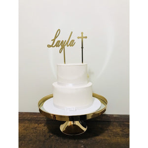 Custom Christening Acrylic Cake Topper - Aston Blue