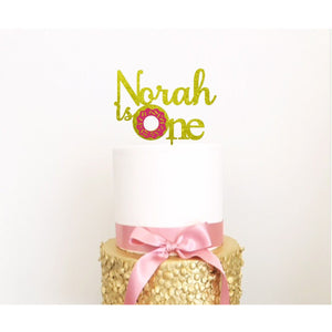 Donut Acrylic Cake Topper - Aston Blue