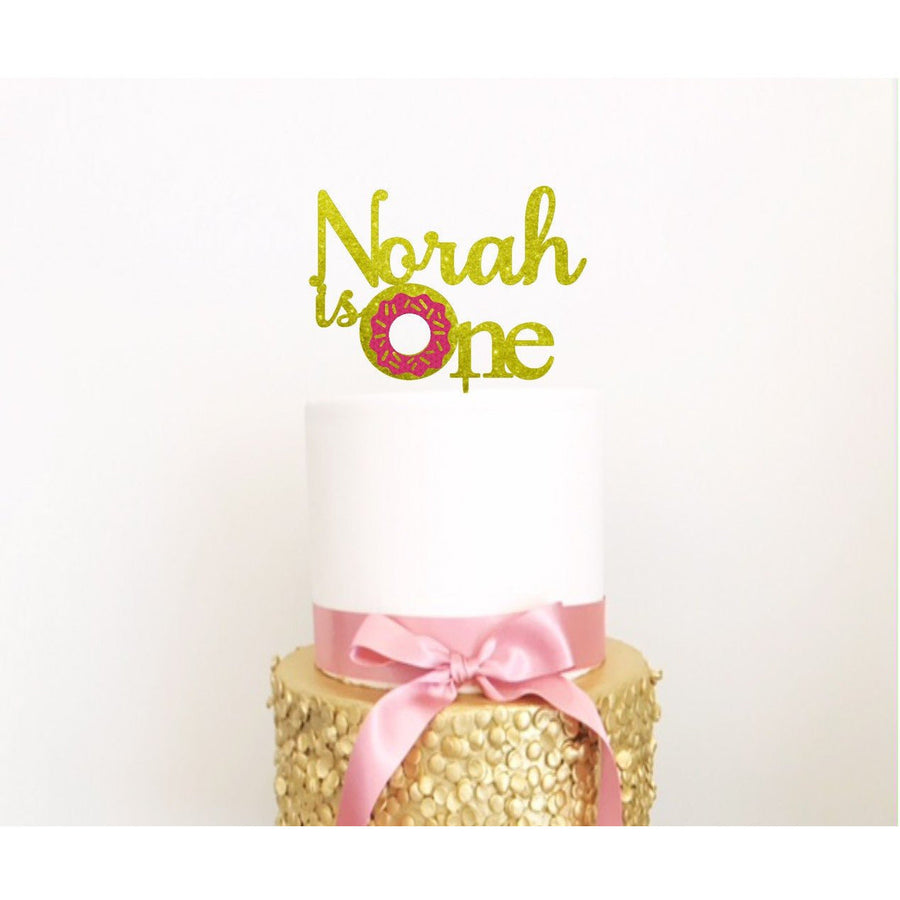 Donut Acrylic Cake Topper - Aston Blue