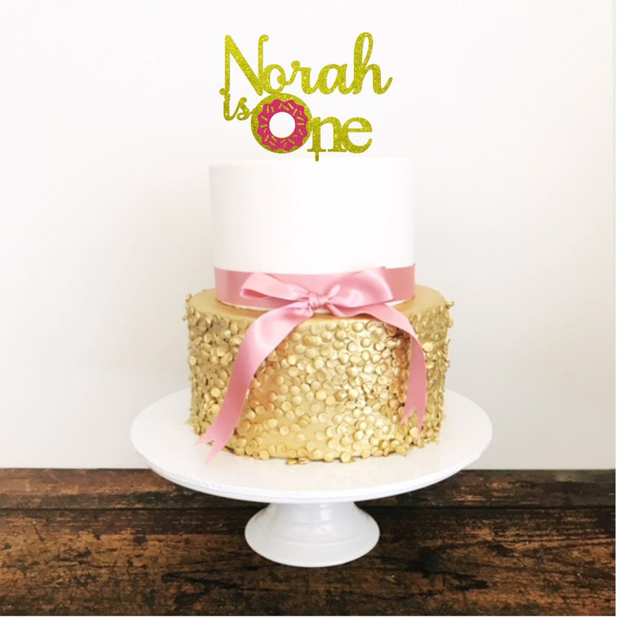 Donut Acrylic Cake Topper - Aston Blue