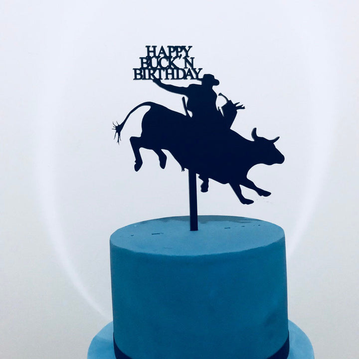 Bull Rider Cake Topper - Aston Blue