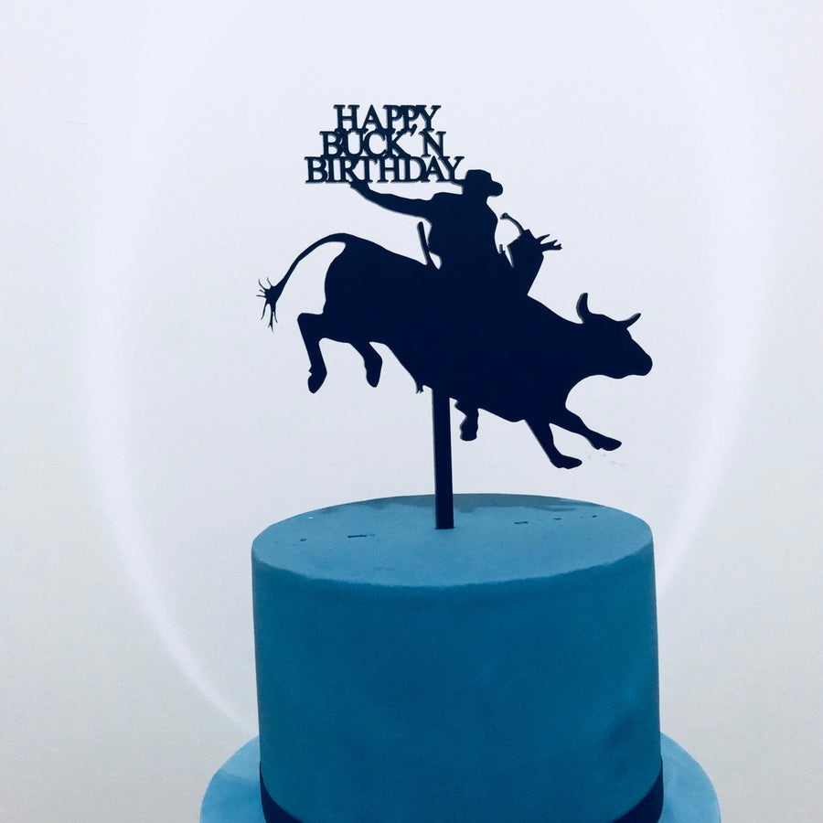 Bull Rider Cake Topper - Aston Blue