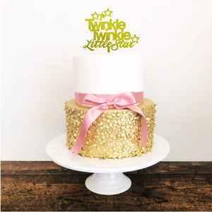 Twinkle Twinkle Little Star Acrylic Cake Topper - Aston Blue