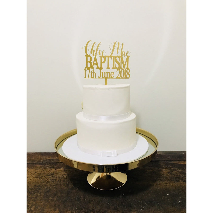 Custom Baptism Acrylic Cake Topper - Aston Blue