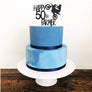 Motorbike Acrylic Cake Topper - Aston Blue