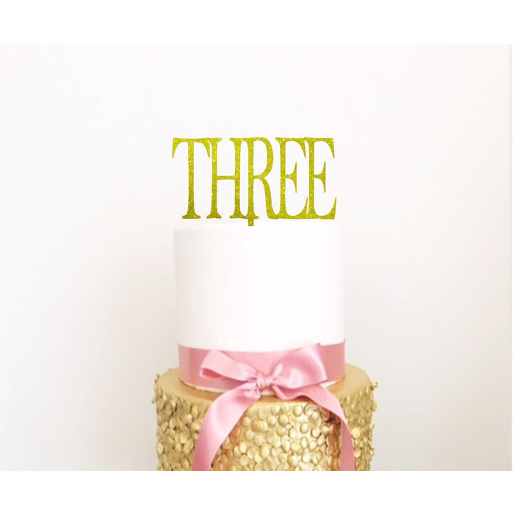 Custom Three Cake Topper - Aston Blue