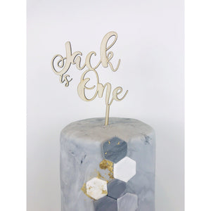 Personalised One Cake topper - Aston Blue