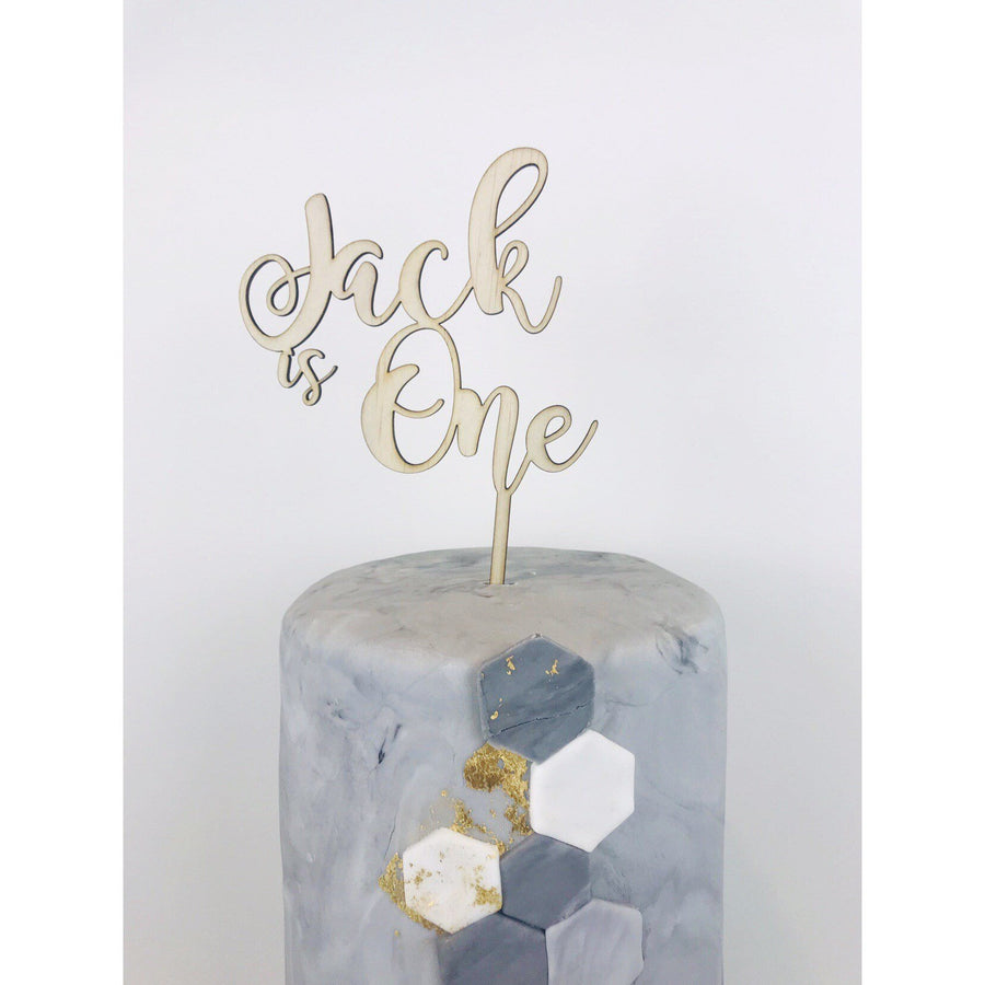 Personalised One Cake topper - Aston Blue
