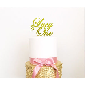 Personalised One Cake topper - Aston Blue