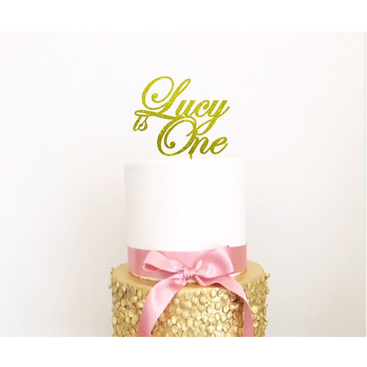 Personalised One Cake topper - Aston Blue