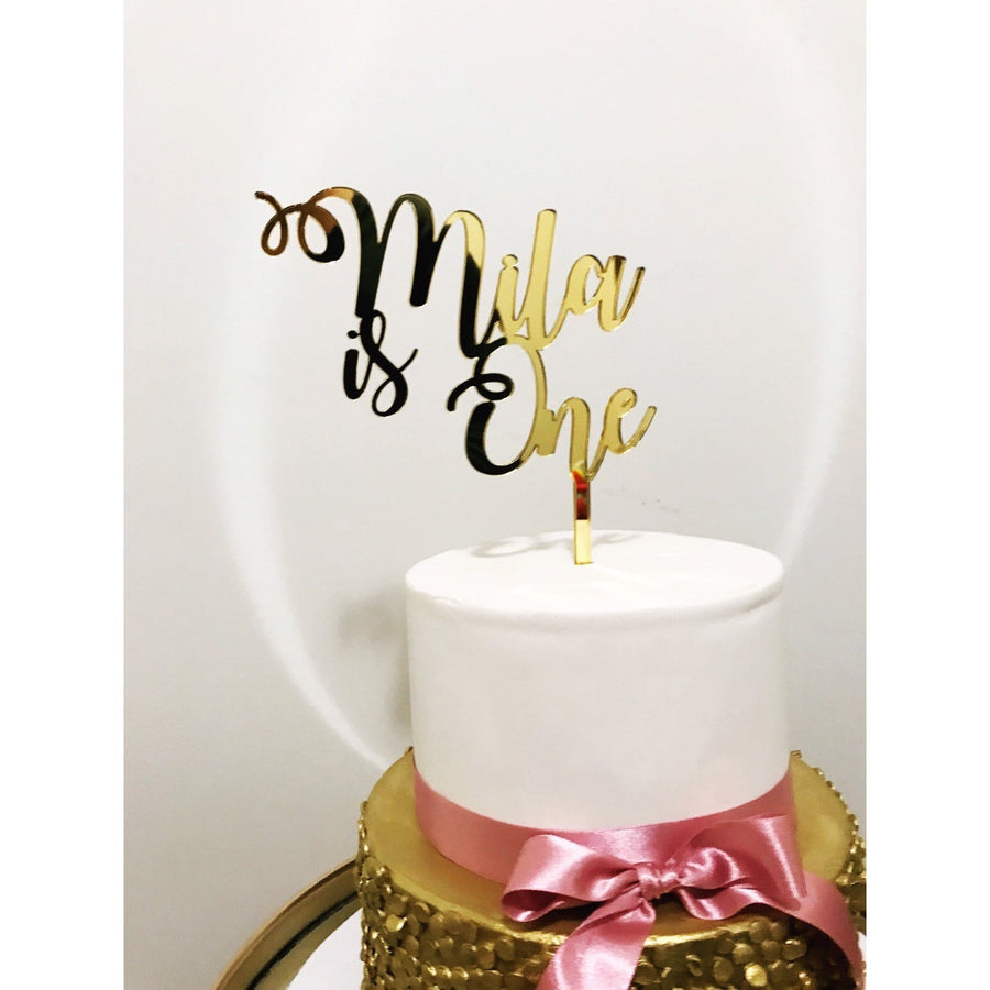 Personalised One Cake topper - Aston Blue