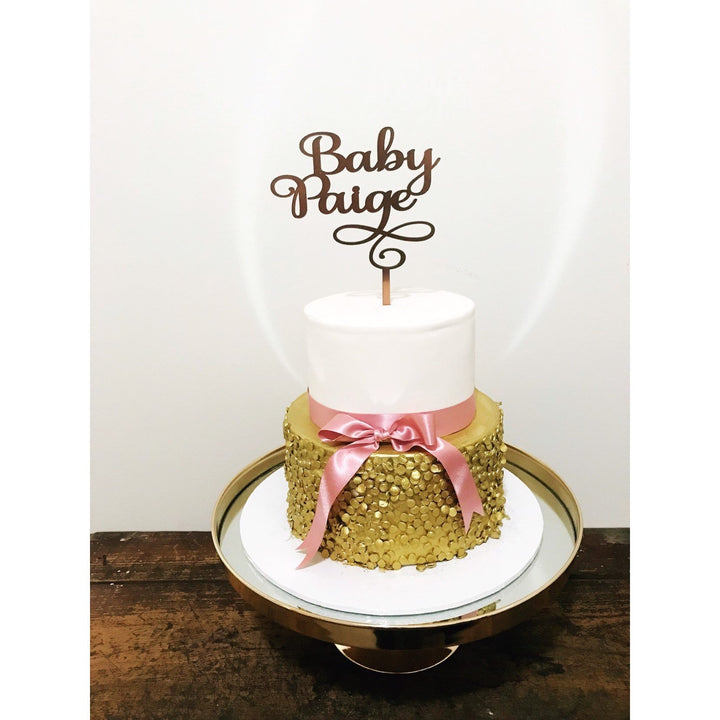 Baby Name Cake Topper - Aston Blue