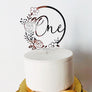 Personalised Floral Cake topper - Aston Blue