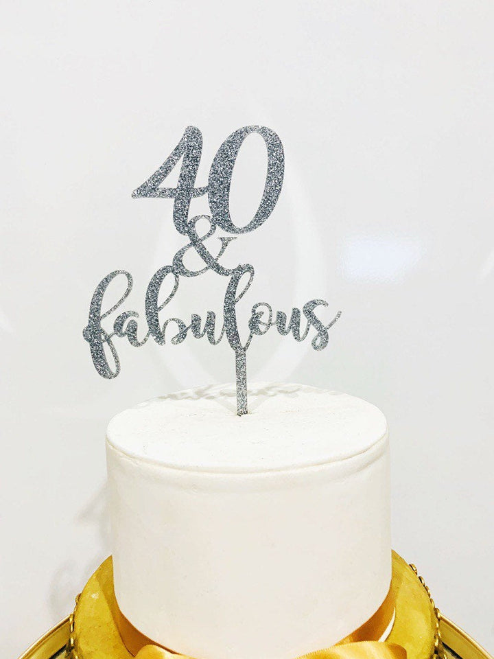 Forty and Fabulous Cake Topper - Aston Blue