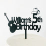 Cowboy Guitar Acrylic Cake Topper - Aston Blue