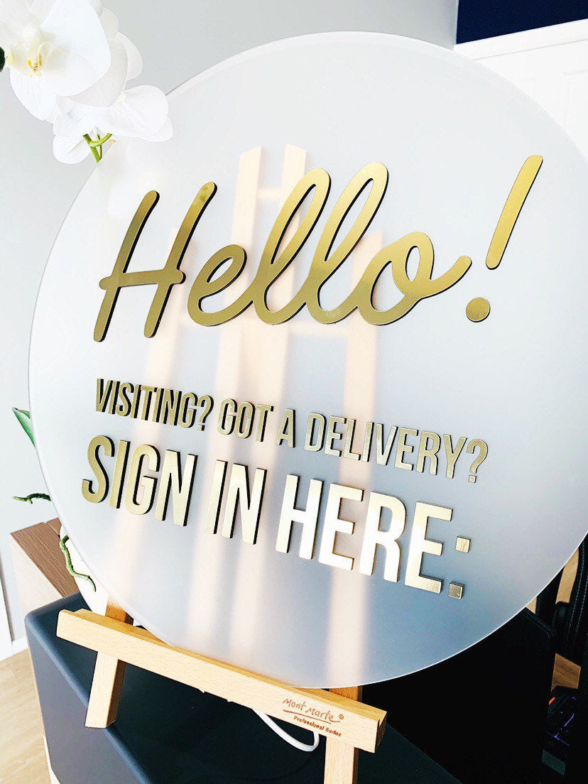 Delivery Sign in Here Sign - Aston Blue
