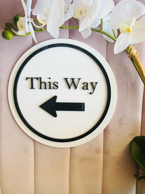 This Way Sign - Aston Blue