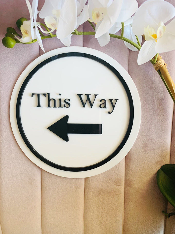 This Way Sign - Aston Blue