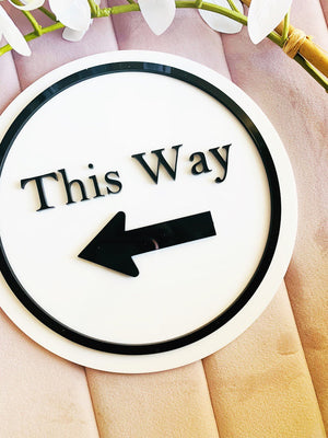 This Way Sign - Aston Blue