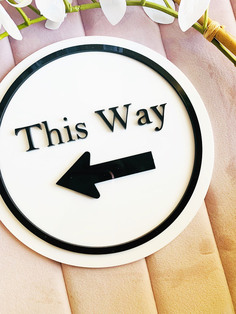This Way Sign - Aston Blue