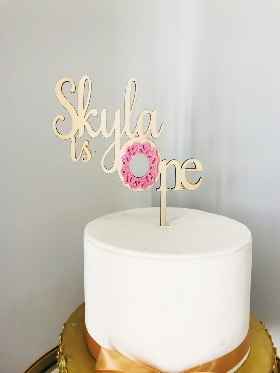 Donut Acrylic Cake Topper - Aston Blue