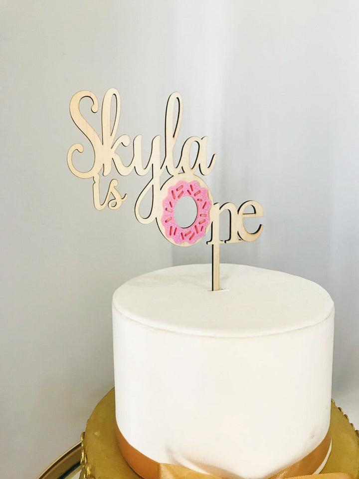 Donut Acrylic Cake Topper - Aston Blue